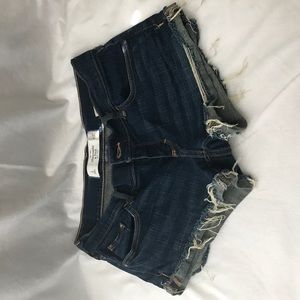Abercrombie & Fitch cuff cut off shorts, dark wash